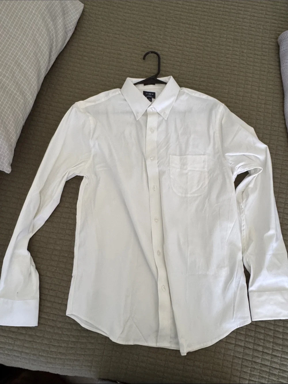 J. Crew Men's White Button-Down Dress Shirt